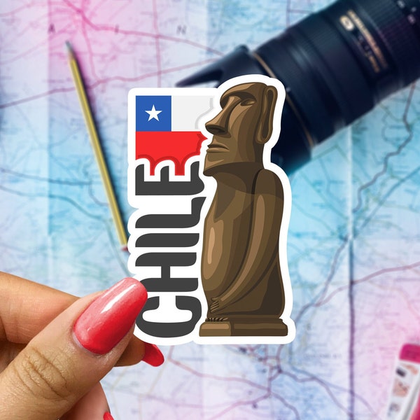 Chile Travel Sticker, Passport Souvenir, Chilean Suitcase Decal, Vacation Stickers