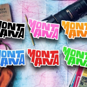 Montana Travel Sticker, State Souvenir, Montana Suitcase Decal, Vacation Stickers