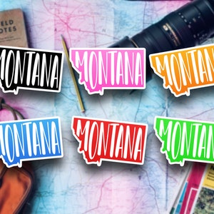 Montana Travel Sticker, State Souvenir, Montana Suitcase Decal, Vacation Stickers