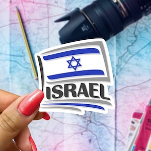 Israel Flag Travel Sticker, Passport Souvenir, Israeli Suitcase Decal, Vacation Stickers