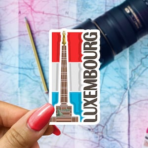 Luxembourg Travel Sticker, Passport Souvenir, Luxembourger Suitcase Decal, Vacation Stickers