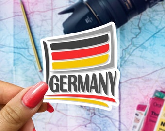 Germany Flag Travel Sticker, Passport Souvenir, German Suitcase Decal, Vacation Stickers