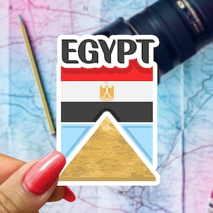 Egypt Travel Sticker, Passport Souvenir, Egyptian Suitcase Decal, Vacation Stickers