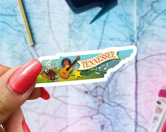 Tennessee Travel Sticker, State Souvenir, Tennessee Suitcase Decal, Vacation Stickers