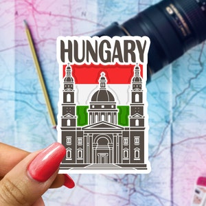 Hungary Travel Sticker, Passport Souvenir, Hungarian Suitcase Decal, Vacation Stickers