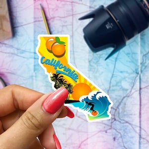 California Travel Sticker, State Souvenir, California Suitcase Decal, Vacation Stickers