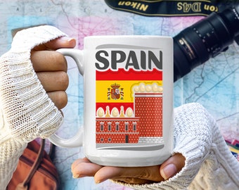 Spain-Themed Travel Coffee Mug - Explore Spanish Culture on the Go