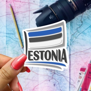 Estonia Flag Travel Sticker, Passport Souvenir, Estonian Suitcase Decal, Vacation Stickers