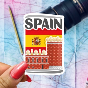 Spain Travel Sticker, Passport Souvenir, Spanish Suitcase Decal, Vacation Stickers
