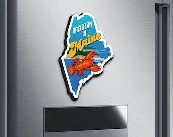 Maine Wooden Fridge Magnet - Travel Souvenir Gift