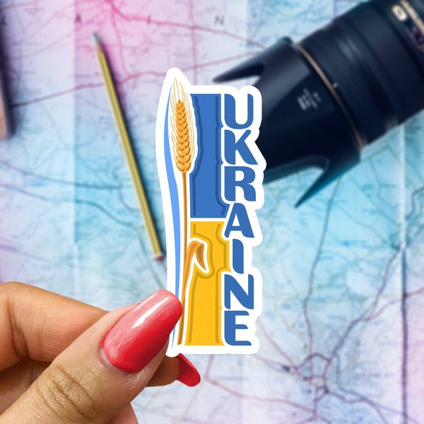 Ukraine Travel Sticker, Passport Souvenir, Ukrainian Suitcase Decal, Vacation Stickers