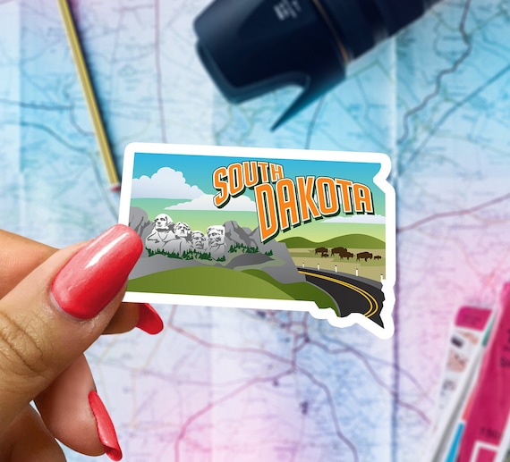 South Dakota Sticker: Glossy Vinyl State Souvenir Decal