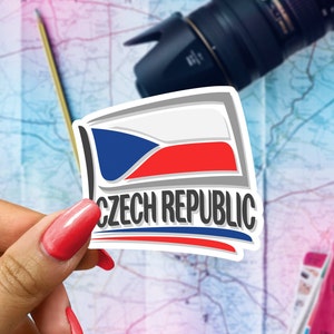 Czech Republic Flag Travel Sticker, Passport Souvenir, Czech Suitcase Decal, Vacation Stickers