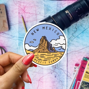 New Mexico Travel Sticker: Gloss Vinyl State Badge Souvenir
