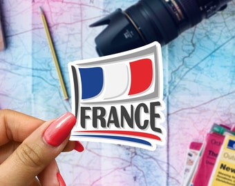 France Flag Travel Sticker, Passport Souvenir, French Suitcase Decal, Vacation Stickers