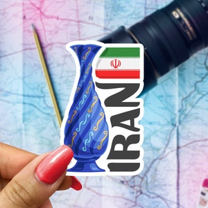 Iran Travel Sticker, Passport Souvenir, Persian Suitcase Decal, Vacation Stickers