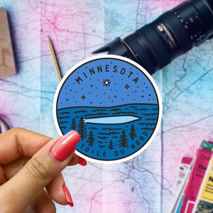 Minnesota Travel Sticker, State Badge Souvenir, Minnesota Suitcase Decal, Vacation Stickers