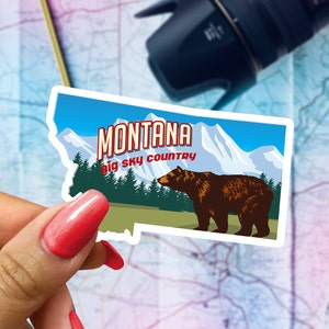 Montana Travel Sticker, State Souvenir, Montana Suitcase Decal, Vacation Stickers