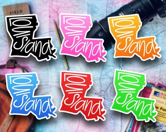 Louisiana Travel Sticker, State Souvenir, Louisiana Suitcase Decal, Vacation Stickers