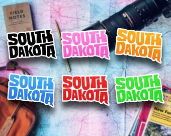 South Dakota Travel Sticker: Gloss Vinyl State Souvenir