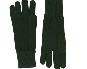 Jennie Liu 100% Kaschmir gestrickte Handschuhe | Farbe : Pinie