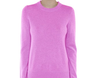 100% Pure Cashmere Sweaters for Women | Crew Neck Pullover | Color Orchid