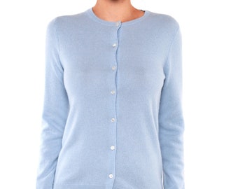 100% Pure Cashmere Cardigans for Women | Button Down Cardigan Sweaters | Color Sky