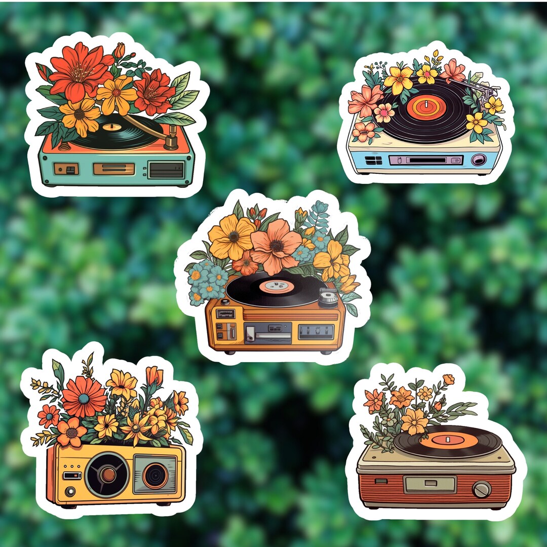 Vintage Vinyl Record Player Sticker Set // Record Player With Etsy
