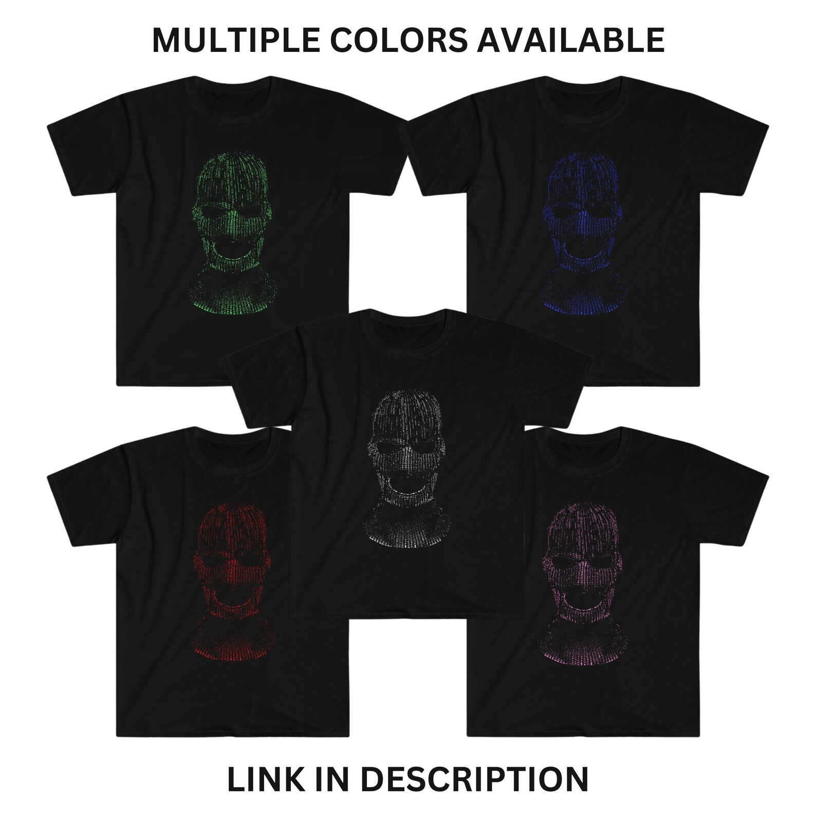 Green Ski Mask Shirt Distressed Ski Mask Etsy