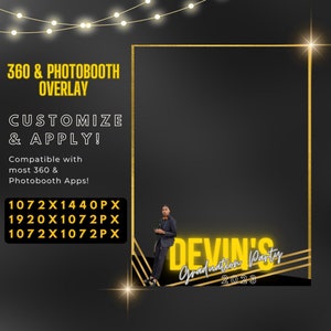 Customizable 360 Video Booth Graduation Party Themed Overlay
