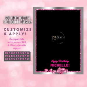 Customizable 360 Video Booth & Photo Booth Birthday Overlay