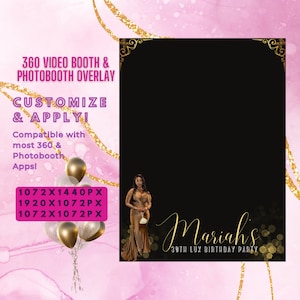 Customizable 360 Video Booth & Photo Booth Birthday Overlay