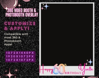 Customizable 360 Video Booth & Photo Booth Birthday Overlay