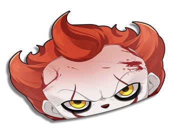 IT The Clown Peeker | Sticker | Horror | Anime | Scary | Kawaii