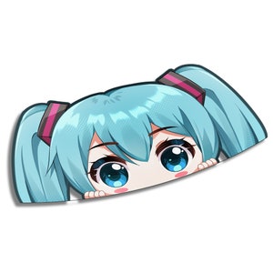 Hatsune Miku Peeker | Vocaloid | Sticker | Anime | Decal | Kawaii