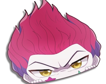 Hisoka Peeker Sticker: Anime Chibi Kawaii - 5" UV Laminated