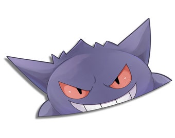 Pokemon Gengar Peeker | Sticker | Ghost | Decal | Anime