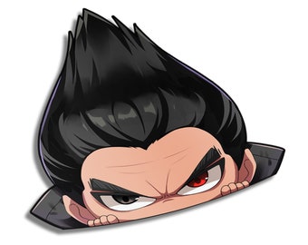 Kazuya Mishima Peeker | Sticker | Anime | Tekken | Chibi | Fighting Games