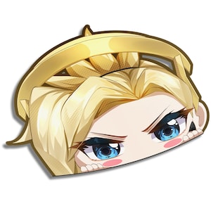 Overwatch Anime Mercy Peeker | Sticker | Kawaii | Cute | Support