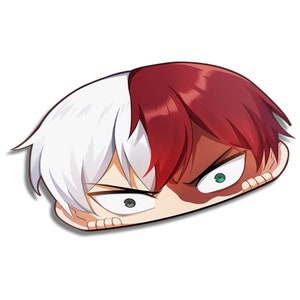 MHA Mi-chaud mi-froid Peeker | Animés | autocollant | Sticker | Kawaii | Bizarre
