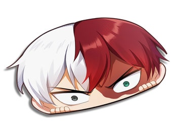 MHA Half Hot Half Cold Peeker | Anime | Sticker | Decal | Kawaii | Quirk