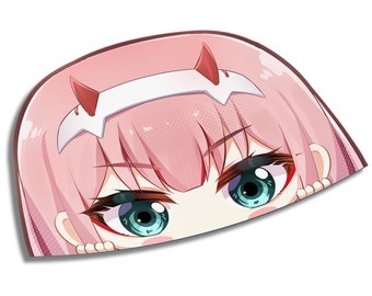 Zero Two Peeker Sticker: Darling Anime Manga Decal