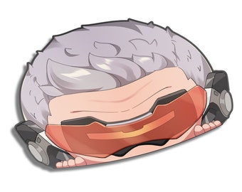 Overwatch Anime Soldier 76 Peeker | Sticker | Kawaii | Blushing