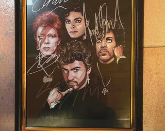 Originalautogramm signiert von Prince Michael Jackson George Michael und David Bowie