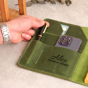 Portafolio de cuero A5 personalizado, organizador de documentos personalizado, funda para cuaderno personalizada, funda para bloc de notas A5 personalizada, organizador de oficina