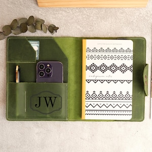 Portafolio de cuero A5 personalizado, organizador de documentos personalizado, funda para cuaderno personalizada, funda para bloc de notas A5 personalizada, organizador de oficina