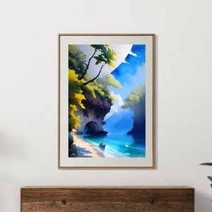 Original Art | Print Art | Wall Art | Digital Print | Printable Art | Home Decor | Office Decor | Landscape | Ocean | Watercolor