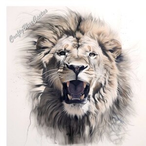 Original Art| Print Art | Animal Art | Lion | Wall Art | Digital Print | Printable Art | Living Room Decor | Office Decor