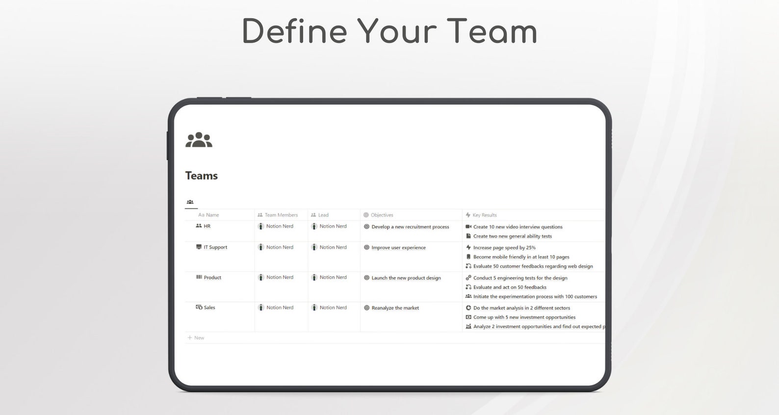 Notion Template Team OKR Notion OKR OKR Tracker Notion Business