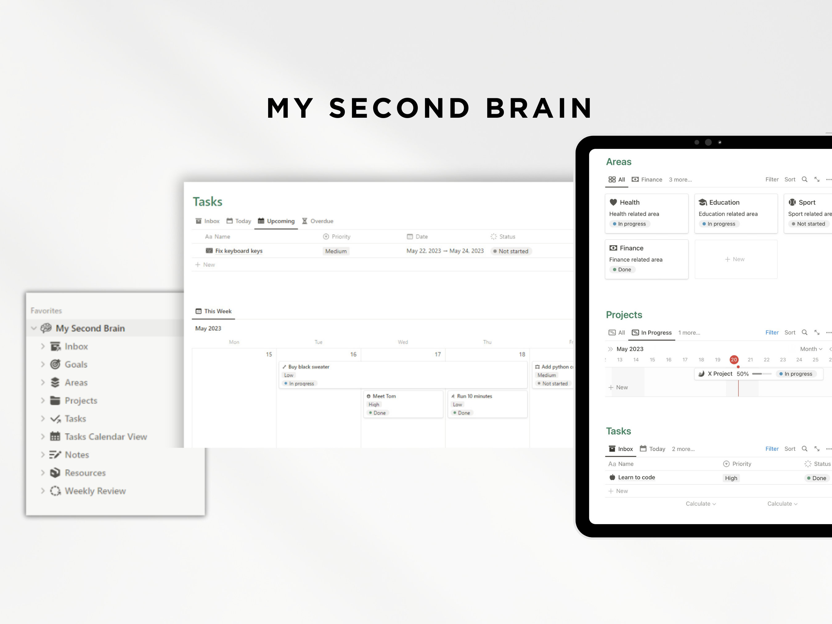 Notion Second Brain Notion Planner Notion Template Life - Etsy Canada